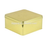 square gold tin containers for cookies package