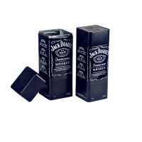 Empty Whisky Metal Container Vintage Bottle Package Metal Cans square Shape Deep Wine Tin Box