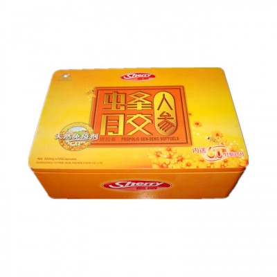 Food grade packaging rectangular metal tin can for health products